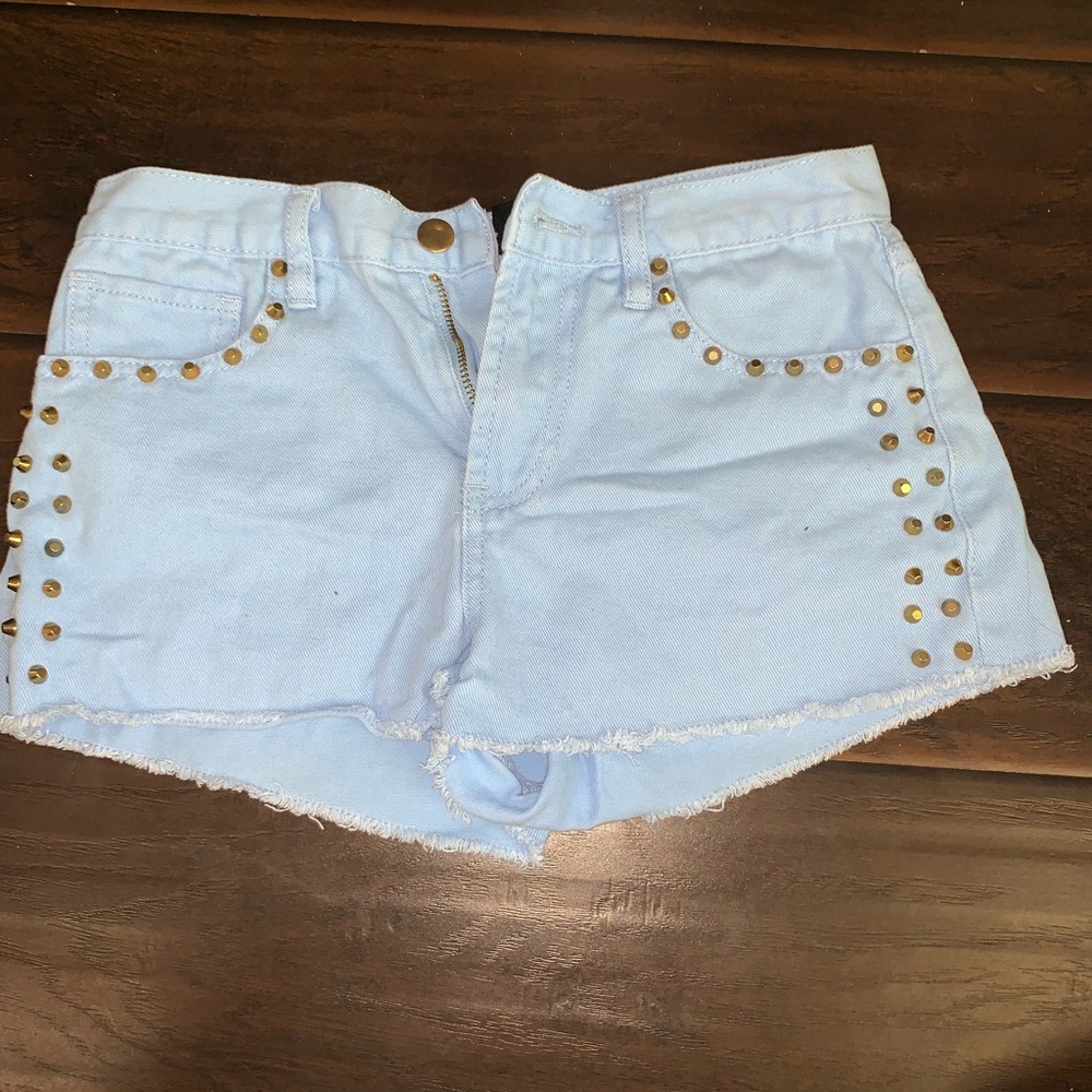 Baby blue jean shorts